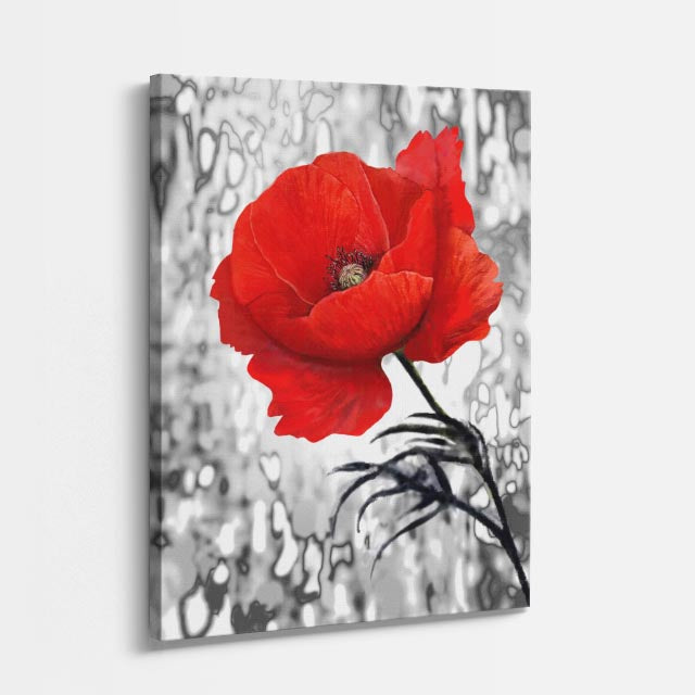 cuadro canvas floral y botanico flor carmesi estilo contemporaneo