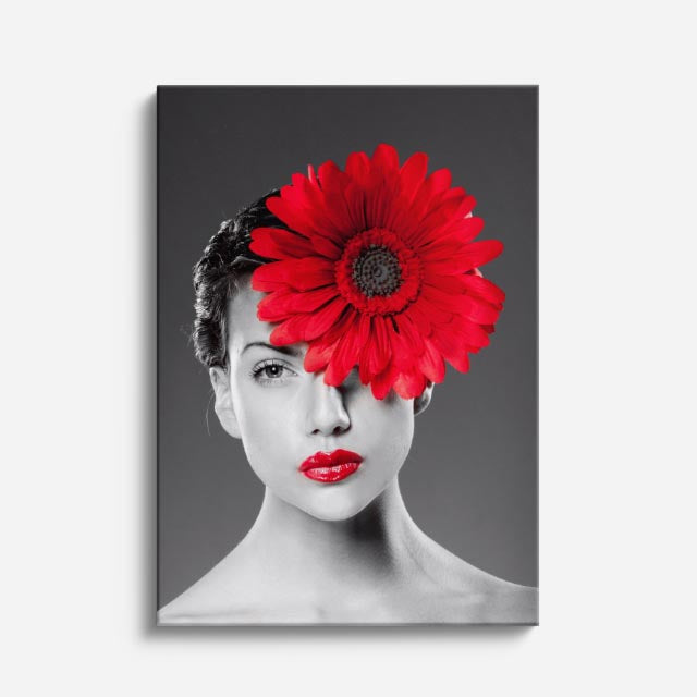 cuadro canvas floral y botanico margarita dramatica estilo contemporaneo