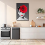 cuadro canvas floral y botanico margarita dramatica estilo contemporaneo