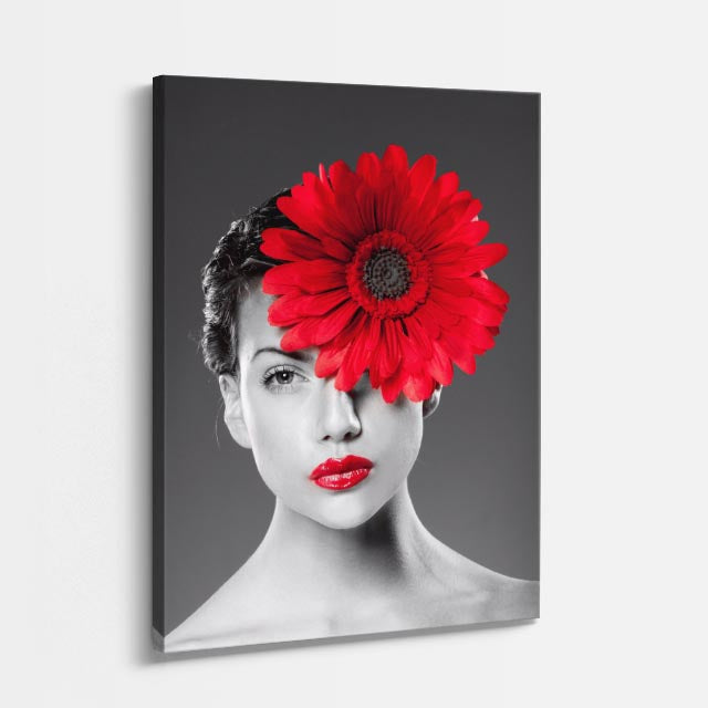 cuadro canvas floral y botanico margarita dramatica estilo contemporaneo