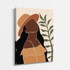 cuadro canvas ilustracion humana perfil terracota estilo contemporaneo
