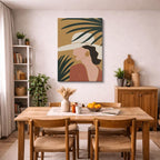 cuadro canvas ilustracion humana sombrero botanico estilo contemporaneo