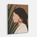cuadro canvas ilustracion humana perfil selvatico estilo contemporaneo