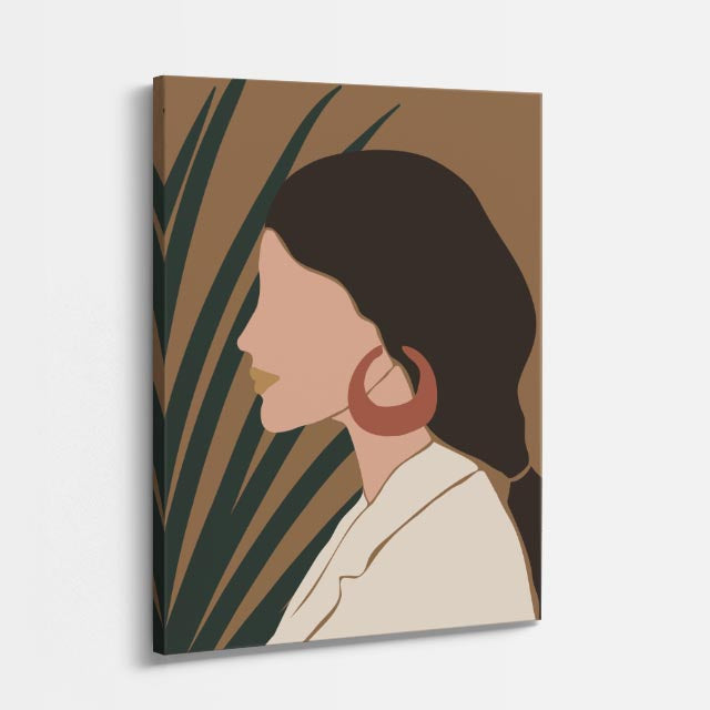 cuadro canvas ilustracion humana perfil selvatico estilo contemporaneo
