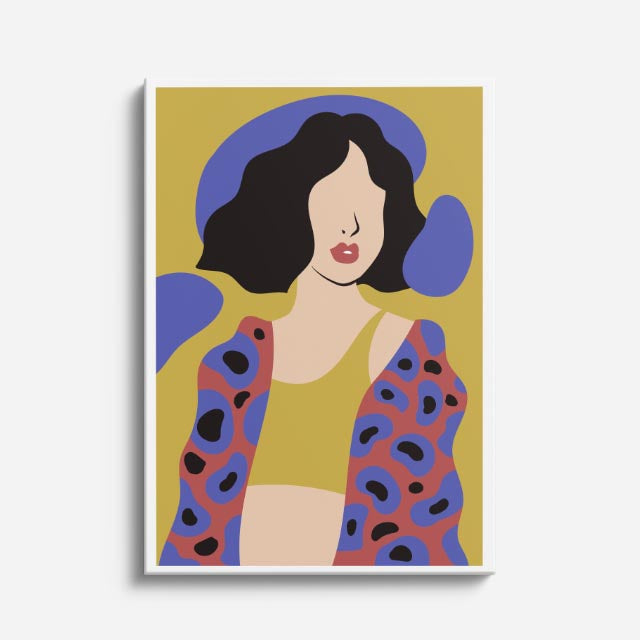 cuadro canvas ilustracion humana pop lavanda estilo contemporaneo