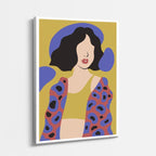cuadro canvas ilustracion humana pop lavanda estilo contemporaneo