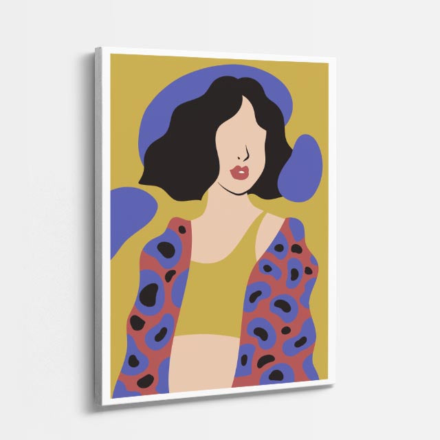 cuadro canvas ilustracion humana pop lavanda estilo contemporaneo