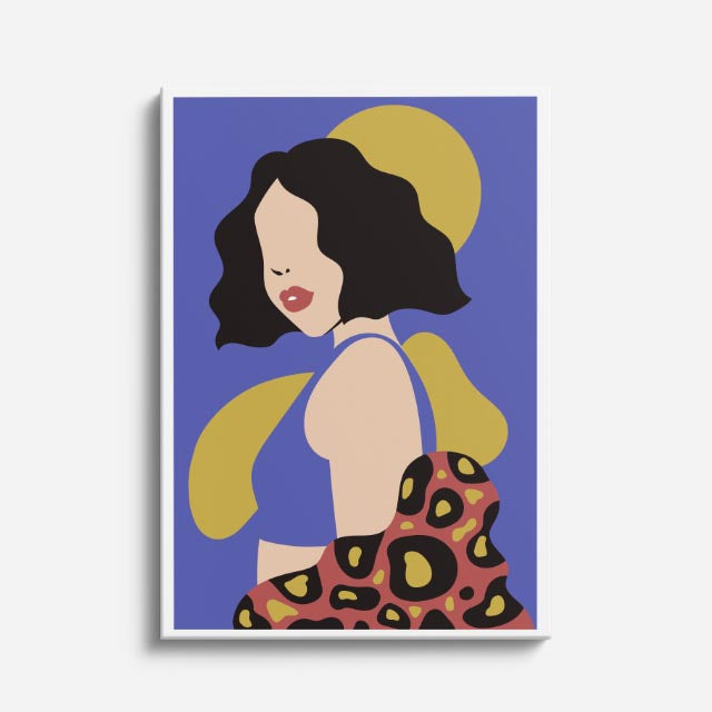 cuadro canvas ilustracion humana musa retro estilo contemporaneo