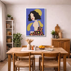 cuadro canvas ilustracion humana musa retro estilo contemporaneo