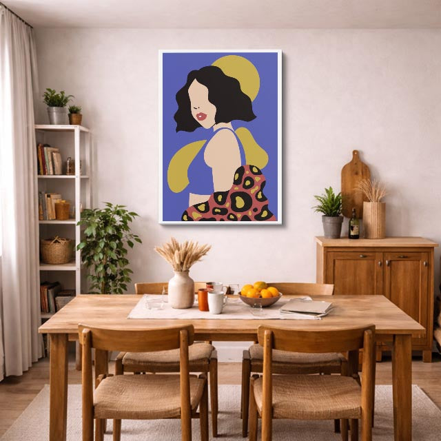 cuadro canvas ilustracion humana musa retro estilo contemporaneo