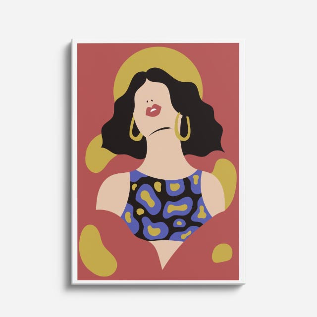 cuadro canvas ilustracion humana retrato citrico estilo contemporaneo