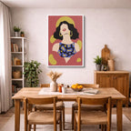 cuadro canvas ilustracion humana retrato citrico estilo contemporaneo