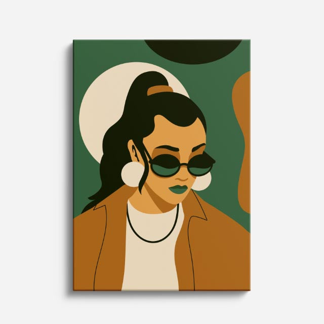 cuadro canvas ilustracion humana sombra ambar estilo contemporaneo