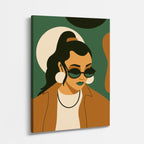 cuadro canvas ilustracion humana sombra ambar estilo contemporaneo