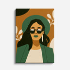 cuadro canvas ilustracion humana gafas verdes estilo contemporaneo