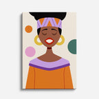 cuadro canvas ilustracion humana reina lila estilo contemporaneo