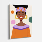 cuadro canvas ilustracion humana reina lila estilo contemporaneo