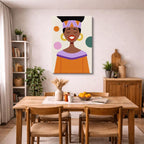 cuadro canvas ilustracion humana reina lila estilo contemporaneo