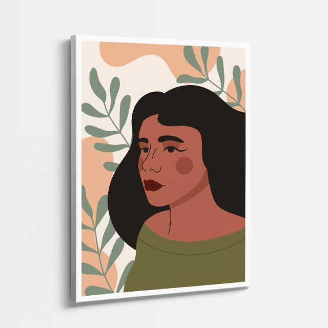 cuadro canvas ilustracion humana perfil calido estilo contemporaneo