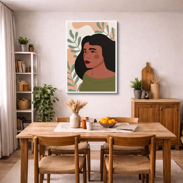 cuadro canvas ilustracion humana perfil calido estilo contemporaneo
