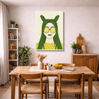 cuadro canvas ilustracion humana verde neon estilo contemporaneo