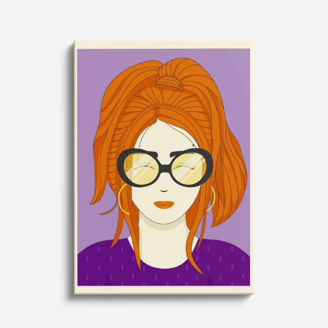 cuadro canvas ilustracion humana naranja chic estilo contemporaneo