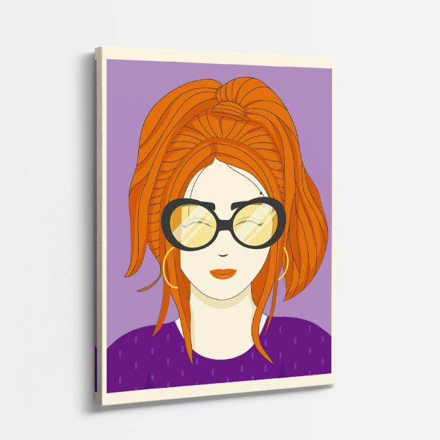 cuadro canvas ilustracion humana naranja chic estilo contemporaneo