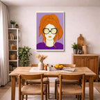 cuadro canvas ilustracion humana naranja chic estilo contemporaneo