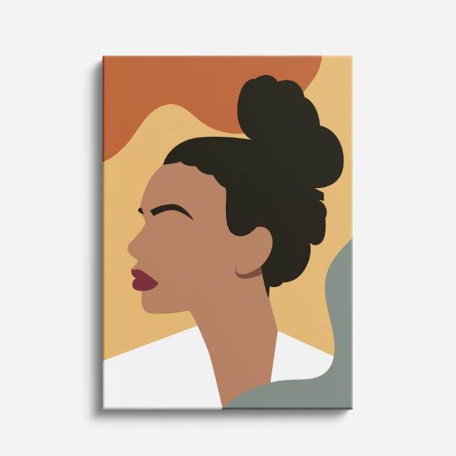 cuadro canvas ilustracion humana perfil canela estilo contemporaneo