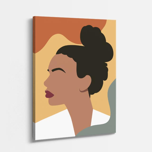 cuadro canvas ilustracion humana perfil canela estilo contemporaneo