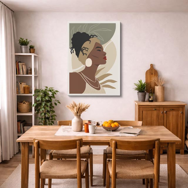 cuadro canvas ilustracion humana elegancia perla estilo contemporaneo