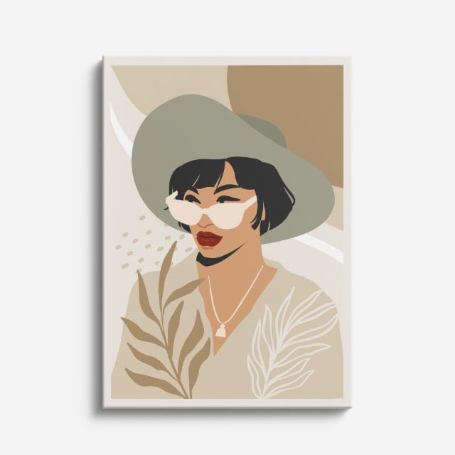 cuadro canvas ilustracion humana lady oliva estilo contemporaneo