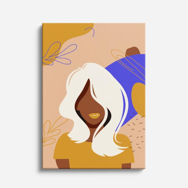 cuadro canvas ilustracion humana cabello marfil estilo contemporaneo