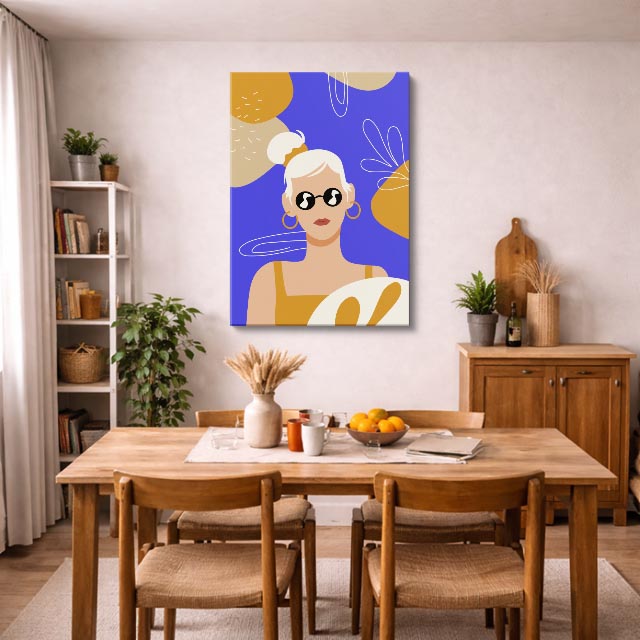 cuadro canvas ilustracion humana chic solar estilo contemporaneo
