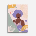 cuadro canvas ilustracion humana rizo lavanda estilo contemporaneo