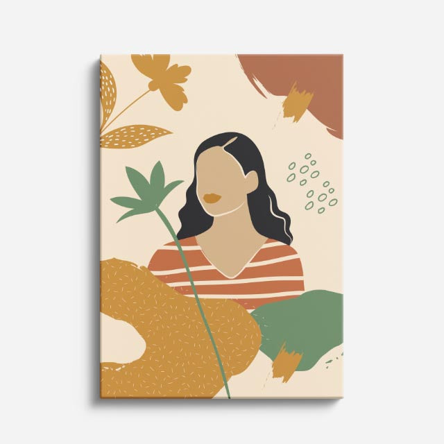 cuadro canvas ilustracion humana rayas de otono estilo contemporaneo