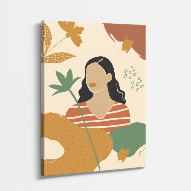 cuadro canvas ilustracion humana rayas de otono estilo contemporaneo