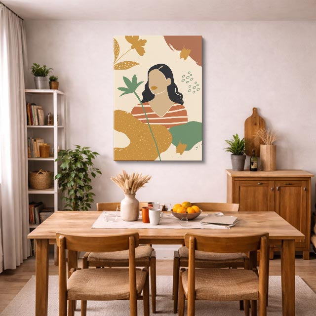 cuadro canvas ilustracion humana rayas de otono estilo contemporaneo