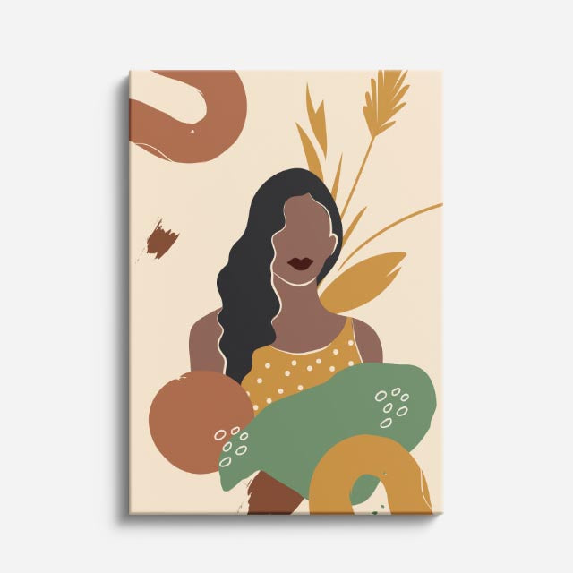 cuadro canvas ilustracion humana curvas de tierra estilo contemporaneo