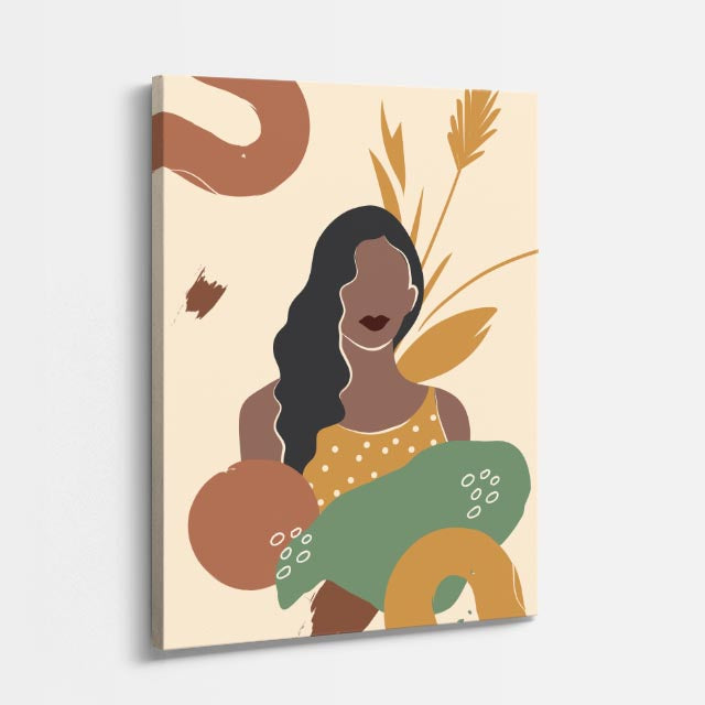 cuadro canvas ilustracion humana curvas de tierra estilo contemporaneo
