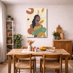cuadro canvas ilustracion humana curvas de tierra estilo contemporaneo