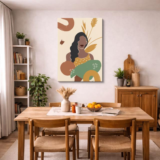 cuadro canvas ilustracion humana curvas de tierra estilo contemporaneo