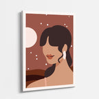 cuadro canvas ilustracion humana dama cafe estilo contemporaneo