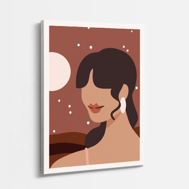 cuadro canvas ilustracion humana dama cafe estilo contemporaneo