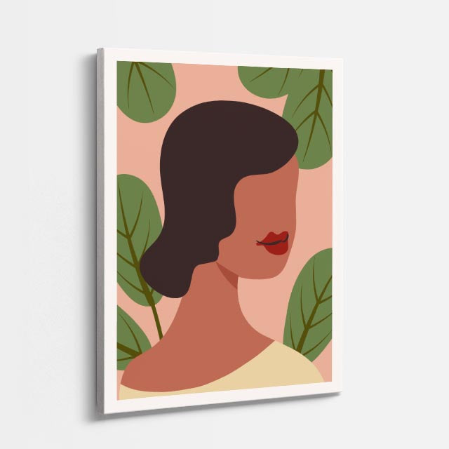 cuadro canvas ilustracion humana hoja y rubor estilo contemporaneo