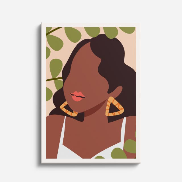 cuadro canvas ilustracion humana triangulo dorado estilo contemporaneo