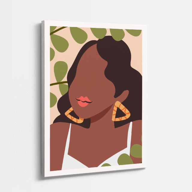 cuadro canvas ilustracion humana triangulo dorado estilo contemporaneo