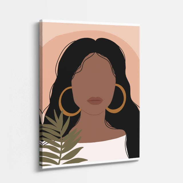 cuadro canvas ilustracion humana aros de noche estilo contemporaneo
