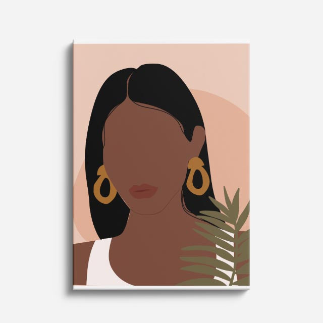 cuadro canvas ilustracion humana retrato oliva estilo contemporaneo