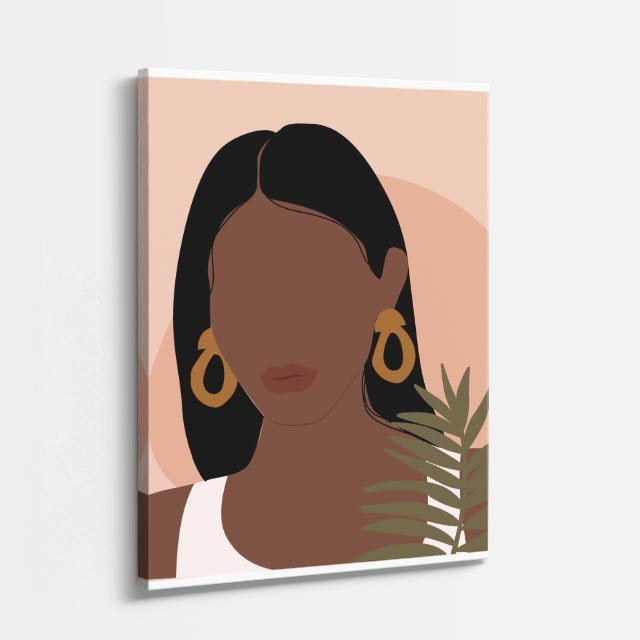 cuadro canvas ilustracion humana retrato oliva estilo contemporaneo